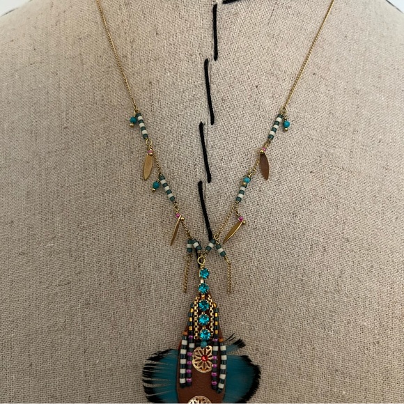 NIB satellite Paris feather necklace - Picture 4 of 16